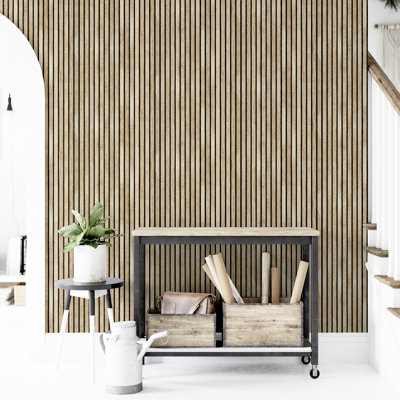 Herman Light Brown Wood Wallpaper