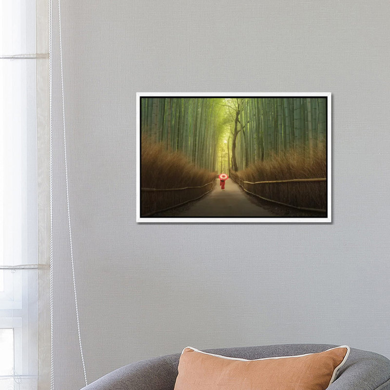 Bamboo Forest in Japan 1 Piece Wall Art on Canvas, 66.04 cm H x 45.72 cm W, White Framed