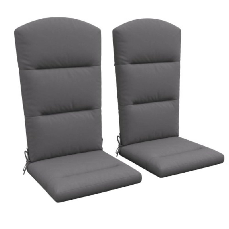 Coussin de chaise d'extérieur 2 pièces Adirondack, Gris
