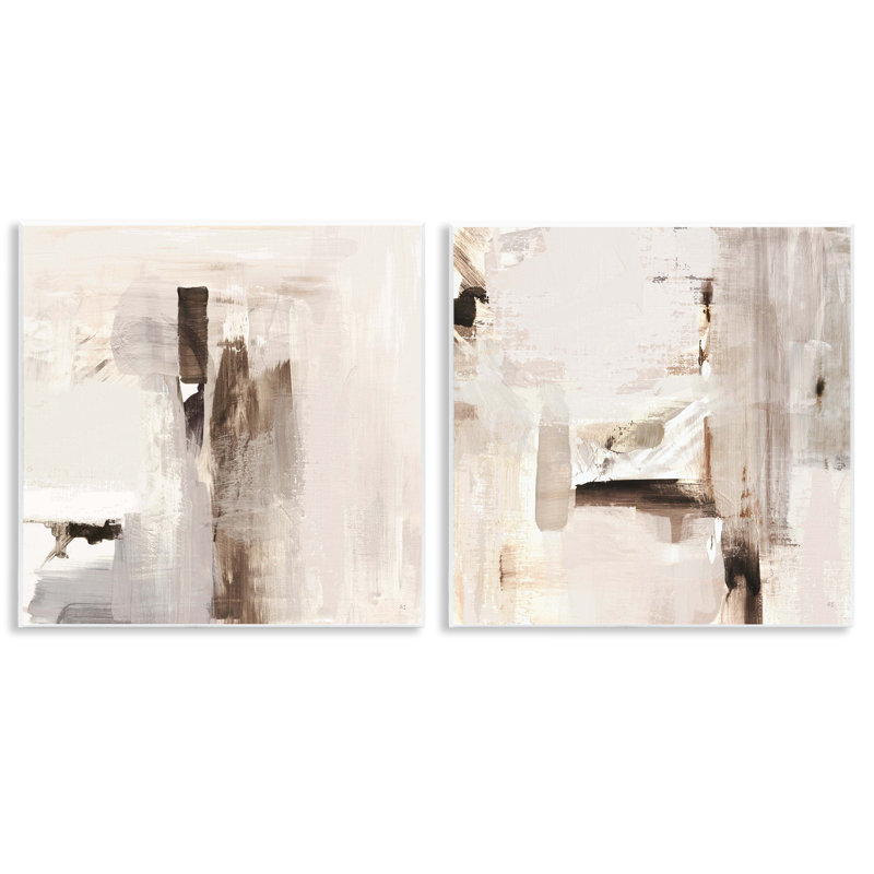  "Neutral Forms on Beige", ensemble d'art sur plaque par Susan Jill