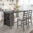 Rural Style 5-Piece Dining Table Set with 4 Padded Chairs and Built-in Storage for Dining Room-1241093997