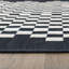 Tapis contemporain à bordure à carreaux lavable et antidérapant-634342965