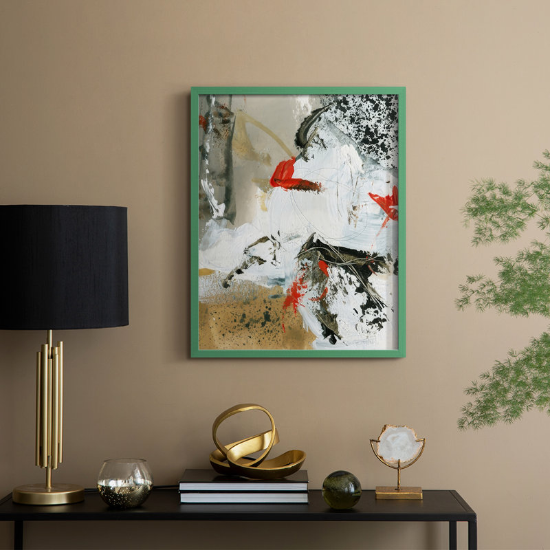 «Moon to Earth II», reproduction encadrée - bois massif, H 21 po x l 17 po, Vert