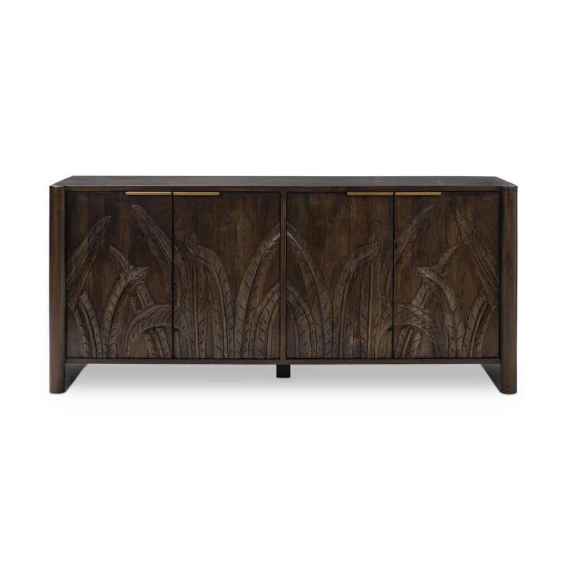 Ledro 82" Wide Mango Solid Wood Sideboard, Brown
