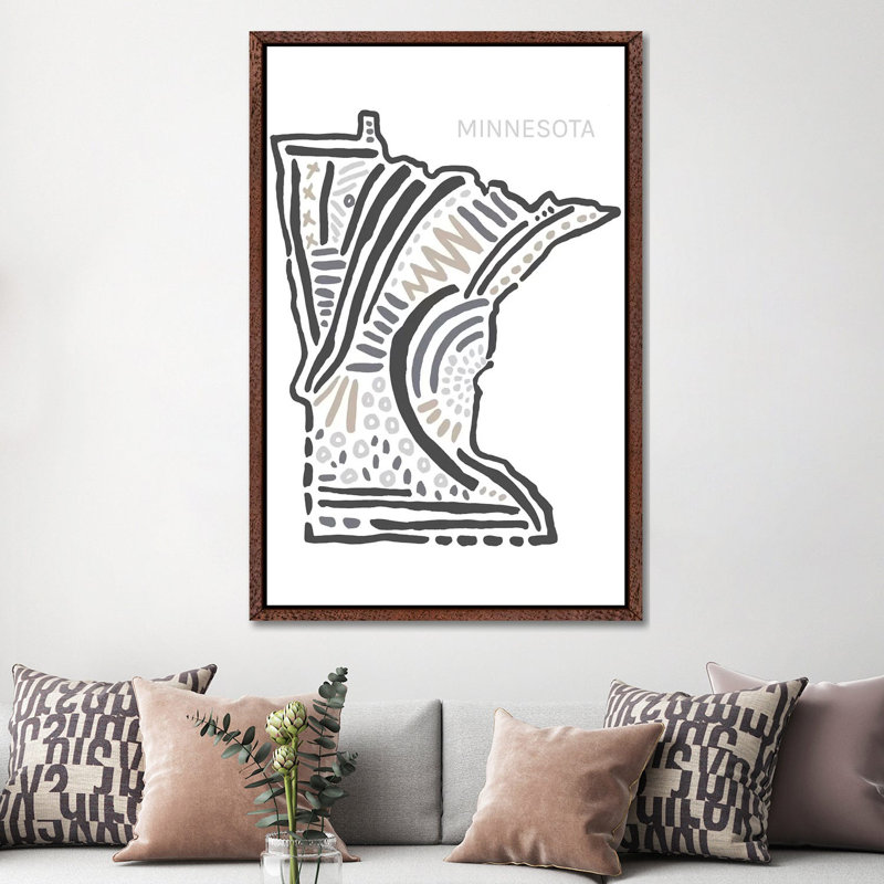 Minnesota 1 Piece Wall Art on Canvas, 152.5 cm H x 101.5 cm W, Classic Wood Framed