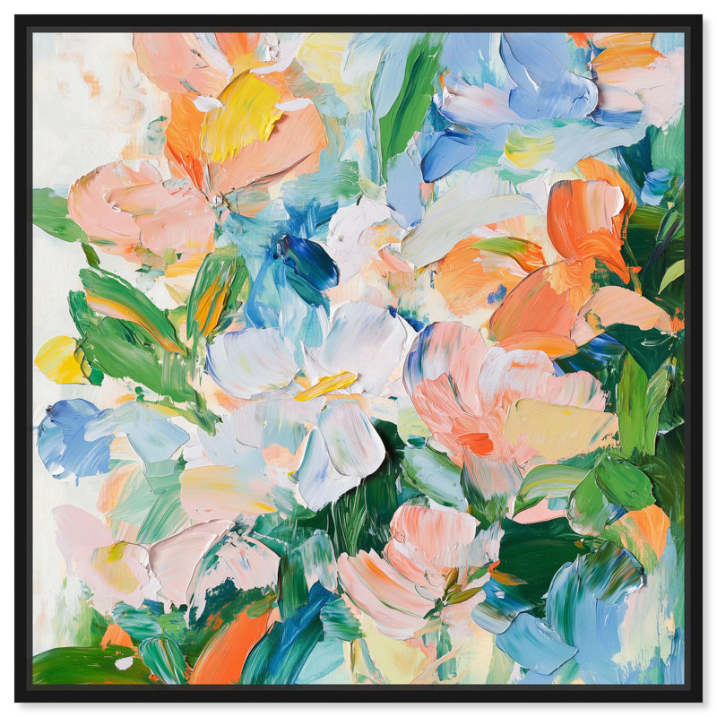 Art Remedy, art tropical brillant sur toile, H 13 po x l 13 po, Cadre flottant noir