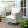 Baili 7 - Person Outdoor Wicker/Rattan Sectional Seating Group with Swivel Chairs, Modern Modular Conversation Set with Cushions