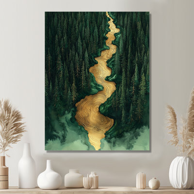 «Forest River of Emerald Crystal IV», impression murale en métal forêt