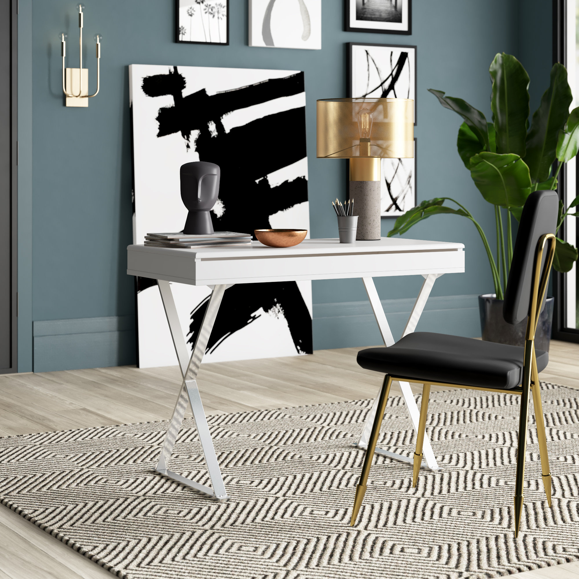 Ivy Bronx Ewingdale 1 Drawer Desk & Reviews | Wayfair