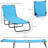 Sky Blue Chaise Lounge Pool Chair - 5-Recline Levels, Lightweight Steel, Outdoor Sun Tanning, Fits Beach, Yard, Patio Beach Folding Reclining With 5 Settings, Steel Frame, For Enjoyment
