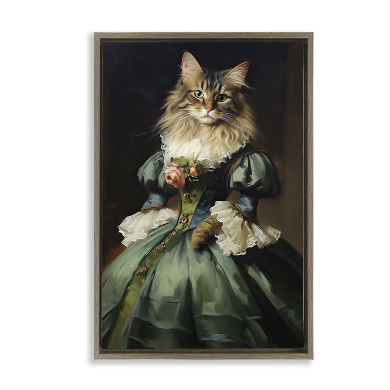 Chat dans une élégante structure flottante, design par Wumples, H 25 po x l 17 po, Cadre flottant orme Montalcino
