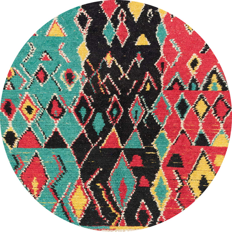 Abstract Indoor Rug, Round 8'