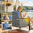 4 - Piece Outdoor Patio Furniture Set with Cushions - Wicker Sofa Chair and Glass - Top Coffee Table for Porch, Backyard, Balcony-112695257