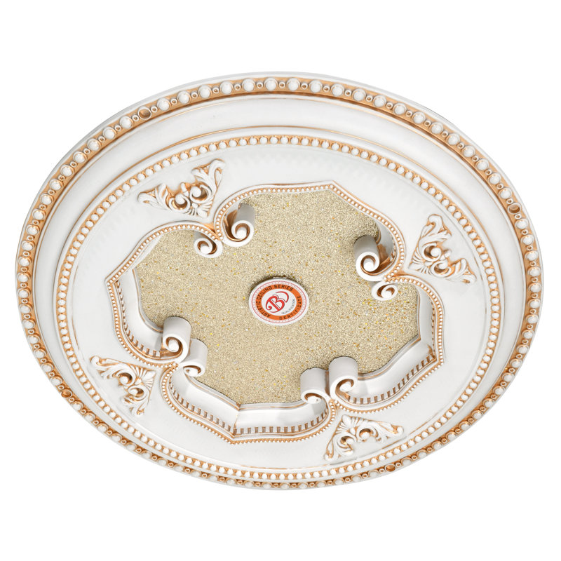 White And Gold Round Clover Ceiling Medallion