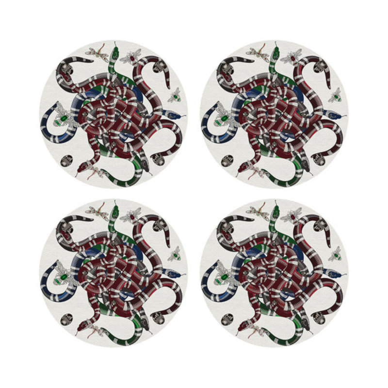 Ouroboros Round Beaded Placemat Smooth