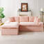 Canapé polyvalent en velours rose et tortue rose-1062220579-1059929039