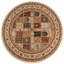 Tapis à branches rondes de jardin persan beige / rouge 7 pi x 7 pi (7 pi 6 po x 7 pi 6 po) Branch-100709961