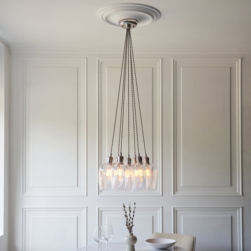 Alans 7Cluster Chandelier, Nickel