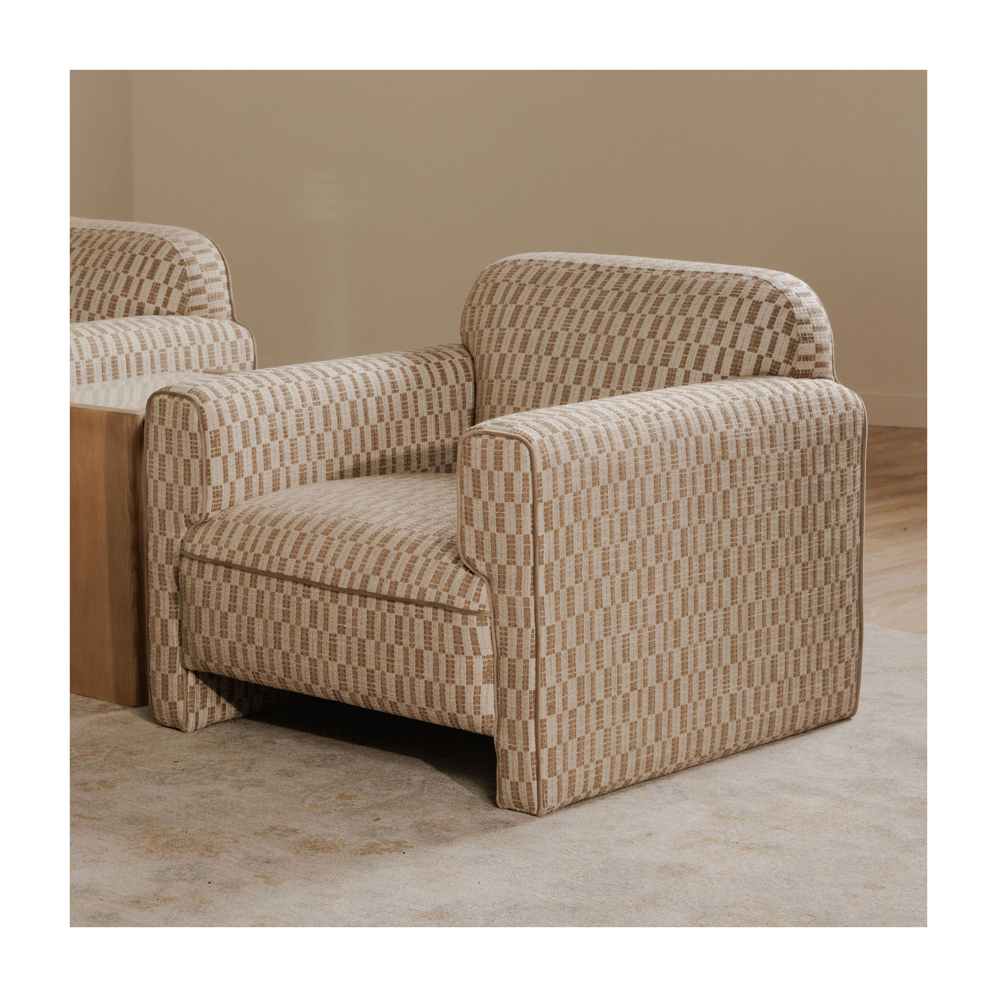 Bieke Accent Chair Chartreuse, Taupe, Abstract