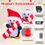 Pingouin gonflable de Noël GOOSH 5 pi tenant une canne de bonbon avec lumières DEL intégrées