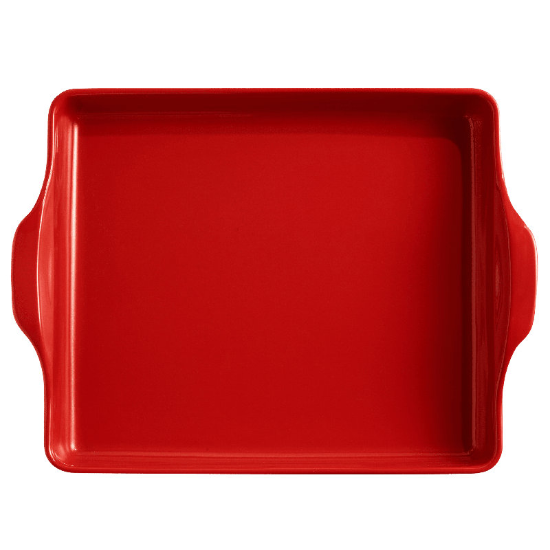 Emile Henry USA Pizza / Bread Non-Stick 1 -Piece Ceramic / Porcelain 12.5 in. Deep Dish Pizza Pan, Burgundy