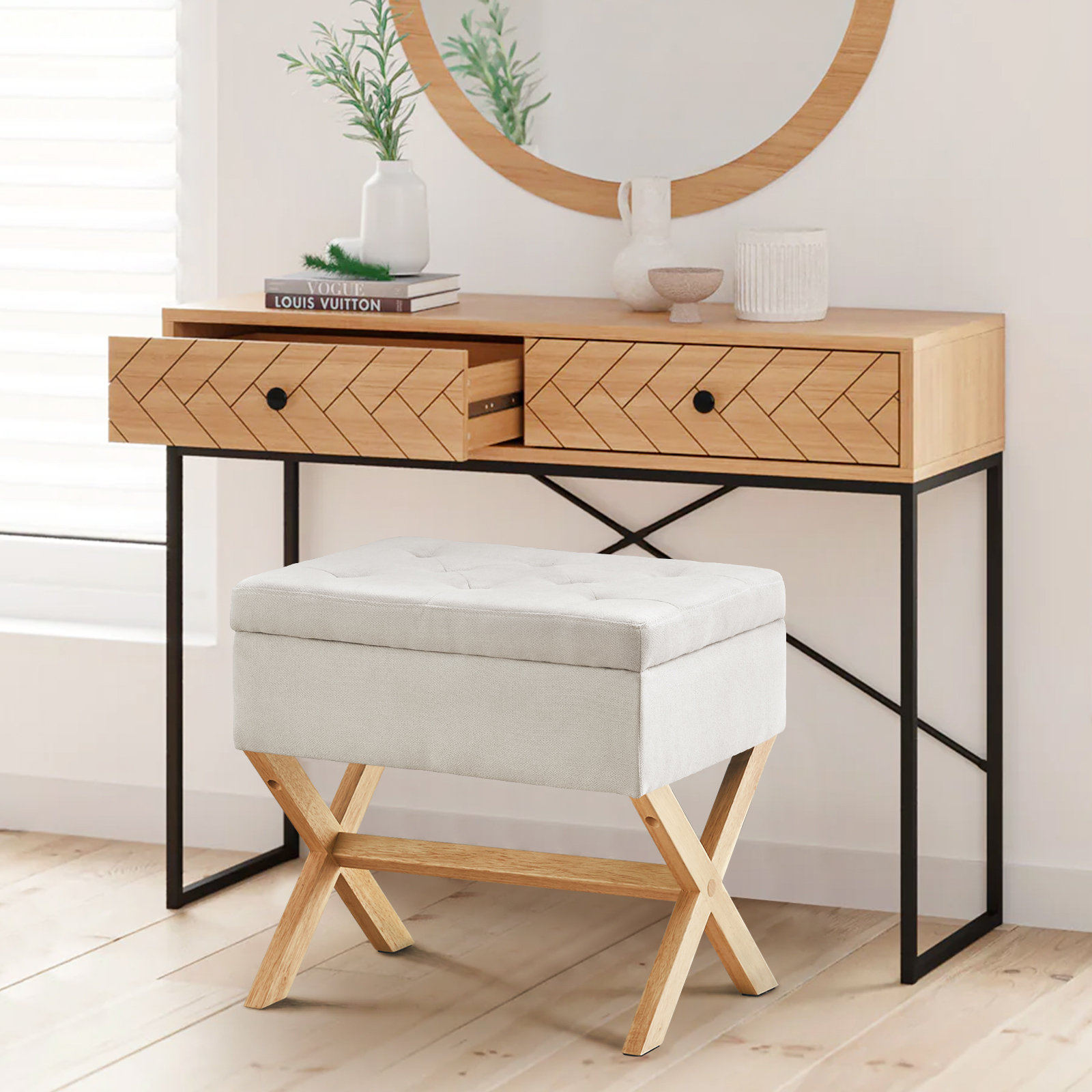 Gracie Oaks Zelinda Solid Wood Accent Stool Reviews Wayfair Canada   Zelinda Solid Wood Accent Stool 