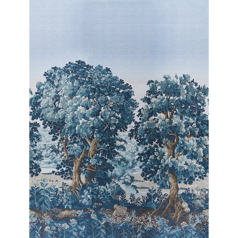 Ensemble de 3 panneaux Schumacher X Johnson Hartig La Forêt, Forêt antique bleue