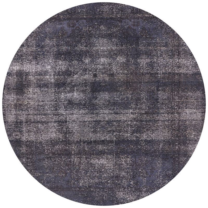 Tapis gris foncé Mazelina, Rond 8 pi