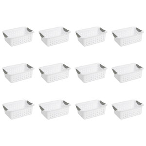 Sterilite Small Ultra Basket, Storage Bin Organize Closet, Cabinet, Pantry, Shelving and Countertops