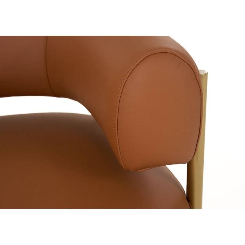 Fauteuil demi-tonneau en cuir Damariyon