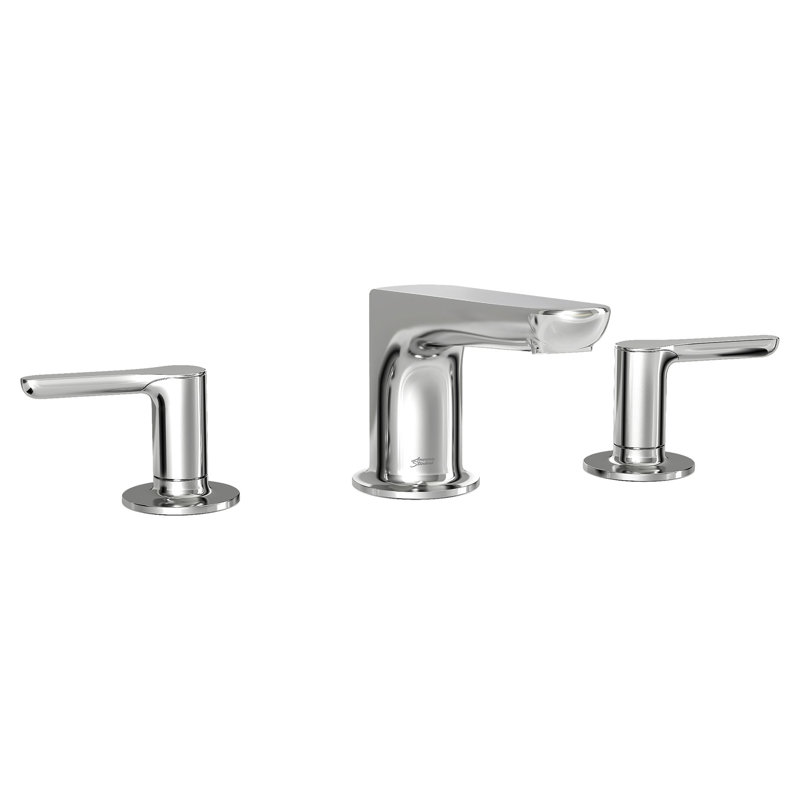 Garniture de robinet de baignoire romaine à fixation sur plateau à poignées doubles Studio S, Chrome poli