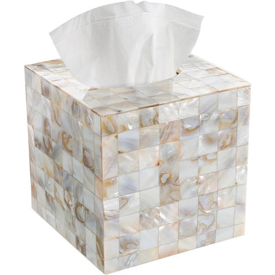 Creative Scents Milano Mother of Pearl Square Tissue Box Cover