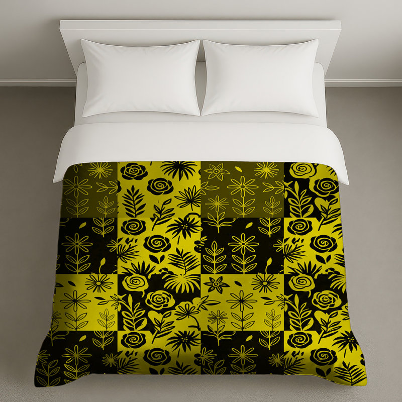 Floral Patchwork Pattern Duvet Covers, Twin