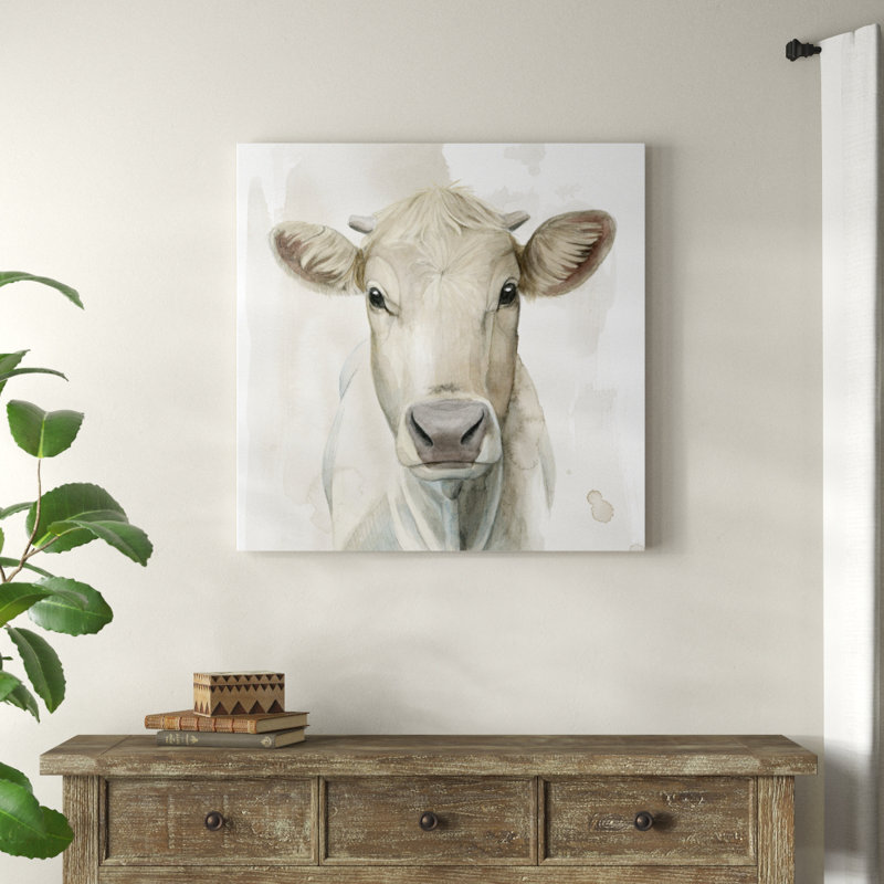 «Prairie Bovine I», peinture sur toile, H 36 po x l 36 po