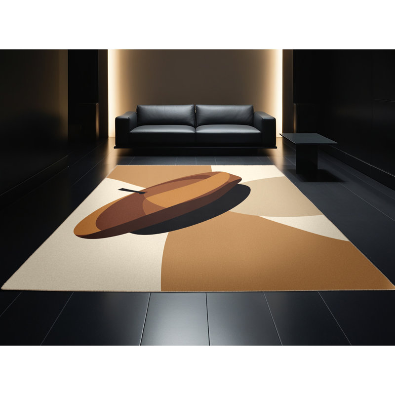 Tapis brun élégant et beige lavable à la machine Brooksville, 5 x 7