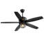Ventilateur de plafond imperméable intérieur / extérieur noir 52 po avec ensemble d'éclairage et télécommande pour patio / abri de jardin Aaron