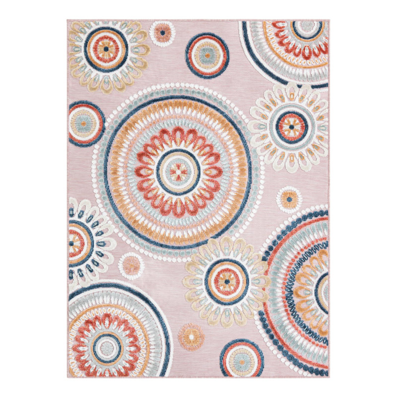 Firman Geometric Indoor / Outdoor Rug, Rectangle 4'5" x 6'1"