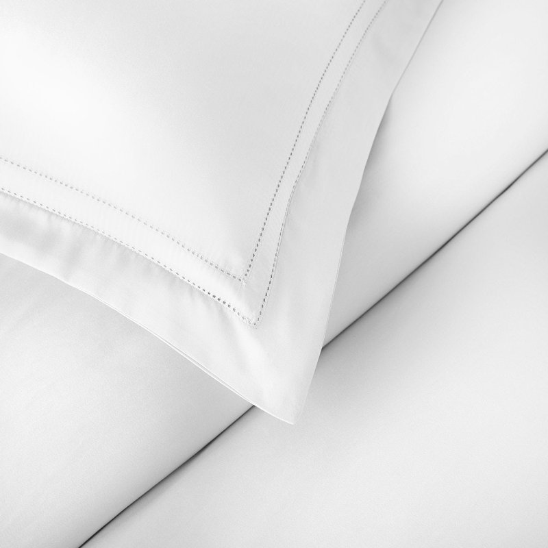 Yalda Egyptian Certified Cotton Modern 3 Piece Duvet Cover Set, King Duvet Cover + 2 King Sham, White