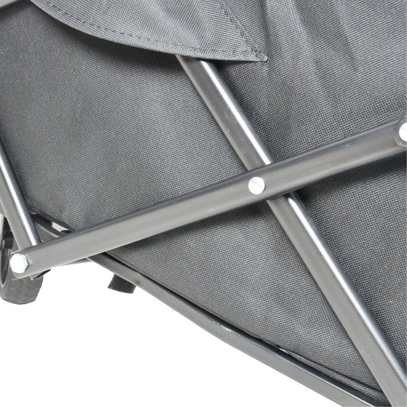 Mini chariot de plage pliable, Noir / Orange