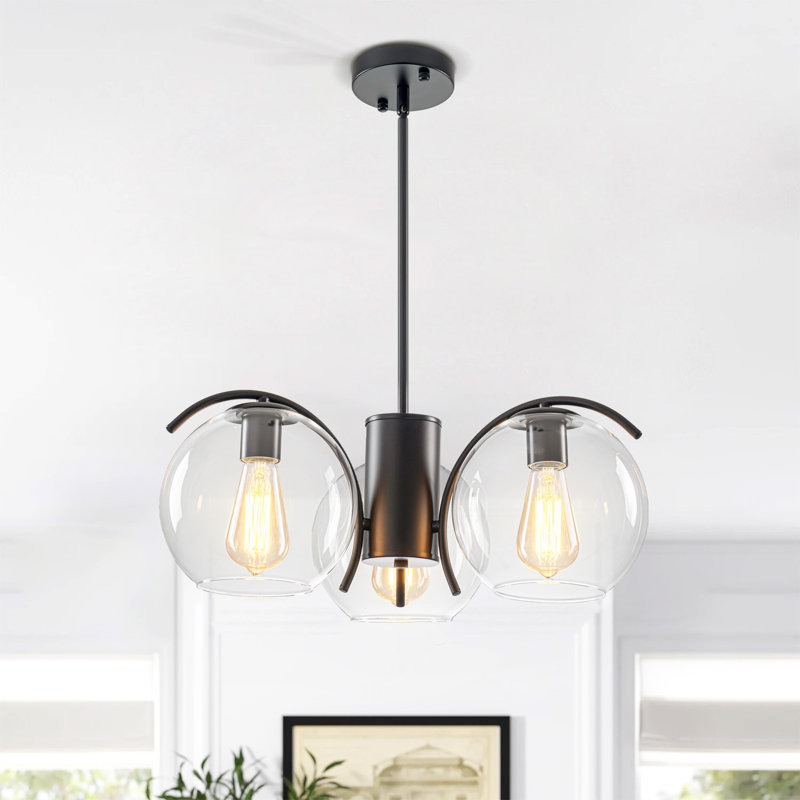 3-light Modern Black Chandeliers