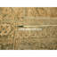 Tapis oriental brun 10 pi x 13 pi 8 po, conception mamelouke, velours zéro, patiné, rasé à la main, 100% laine noué à la main