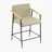 Counter Stool with iron frame-Set of 2-Espresso+Khaki-1622922655