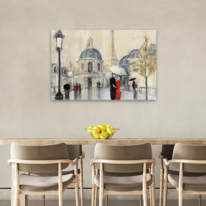 Contemporain et pluie de printemps française Paris Eiffel, H 36 po x l 24 po