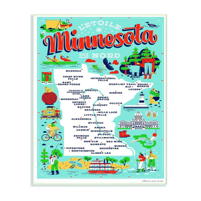 Publicité «Minnesota», H 20 po x l 16 po, Giclée encadrée noir minuit