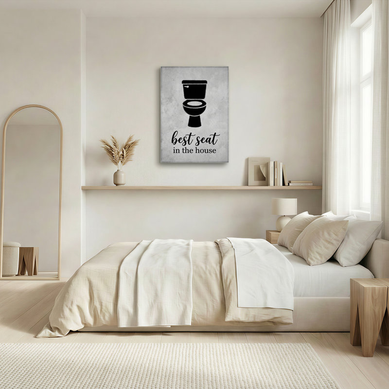 Ensemble de 1 tableau mural sur toile représentant une silhouette de siège de toilette, H 18 po x l 12 po