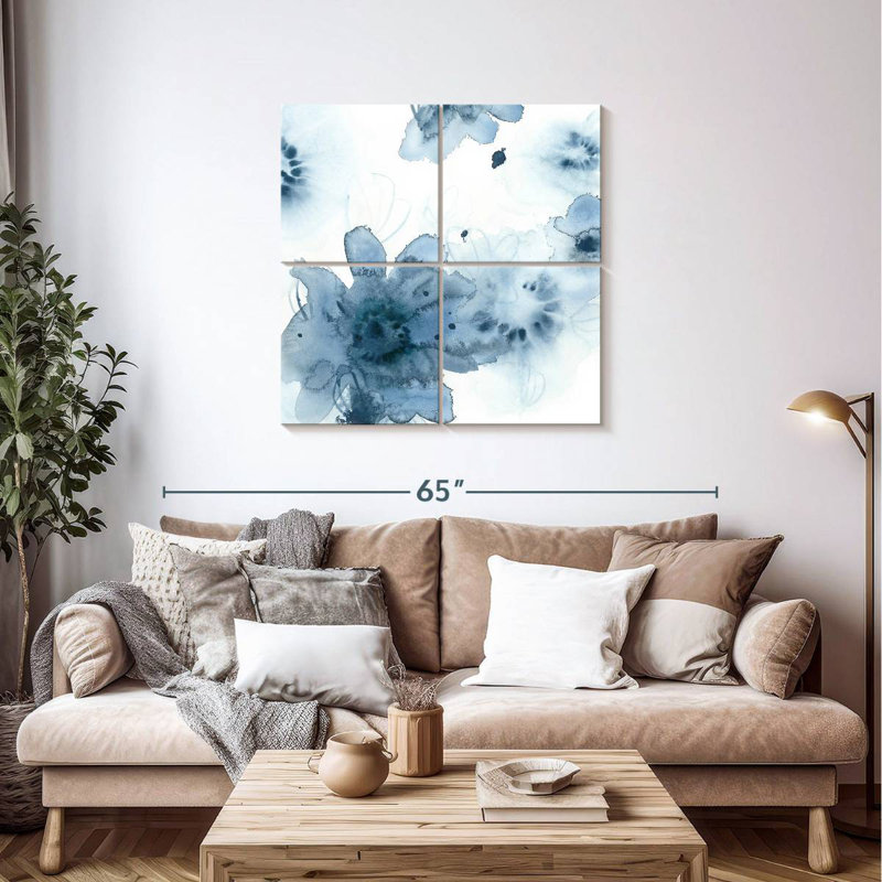 Indigo aquatique II, H 38 po x l 38 po
