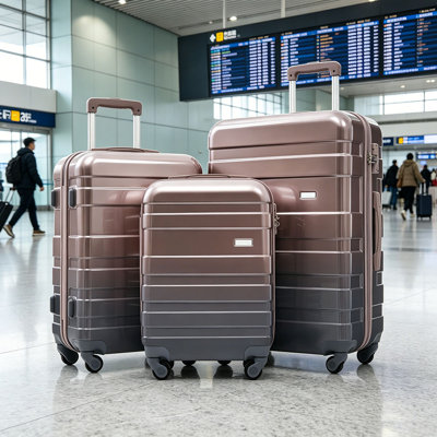 Ensembles de bagages Nouveau modèle ABS Hardshell 3 pièces Ensemble de valises rigides et durables Valise à roulettes avec serrure TSA 20 "24" 28 "