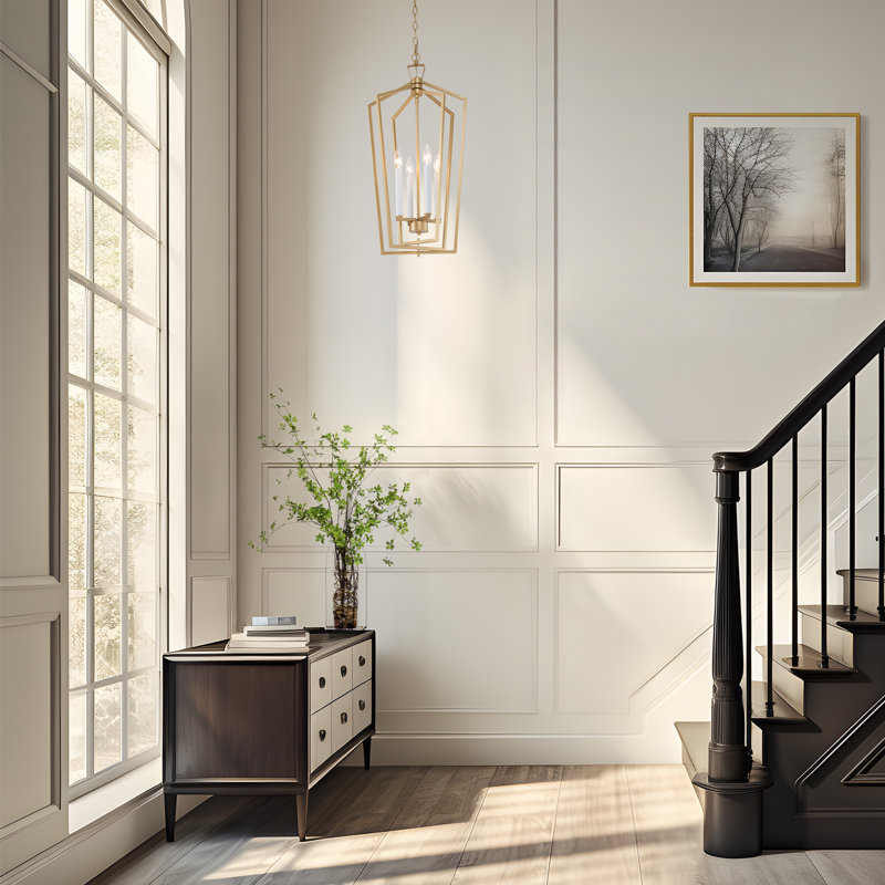 Luminaire suspendu géométrique à 4 lumières Aitkin