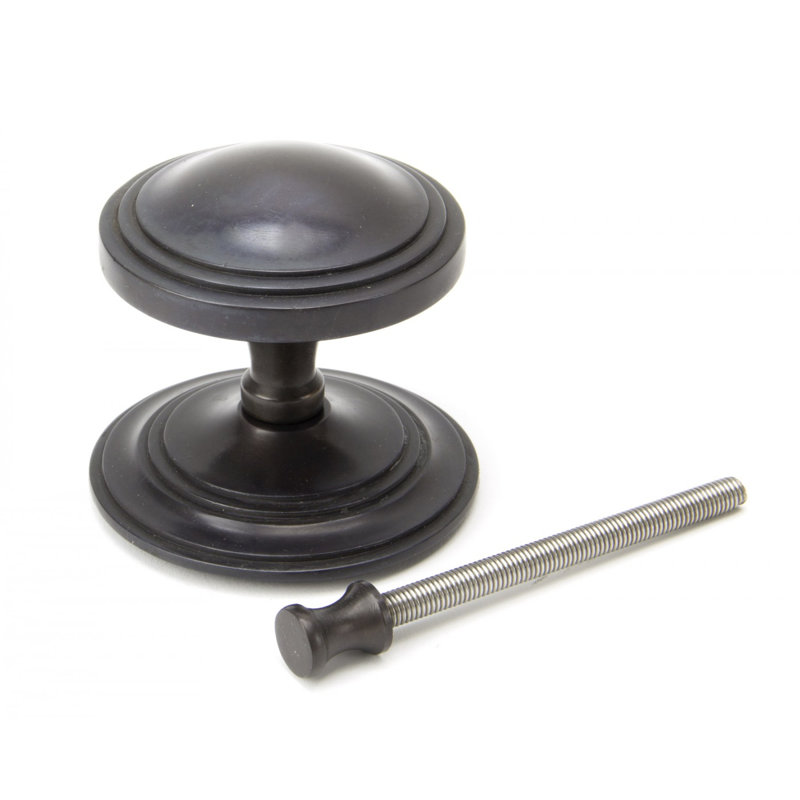 Art Deco Centre Door Knob, Aged Bronze