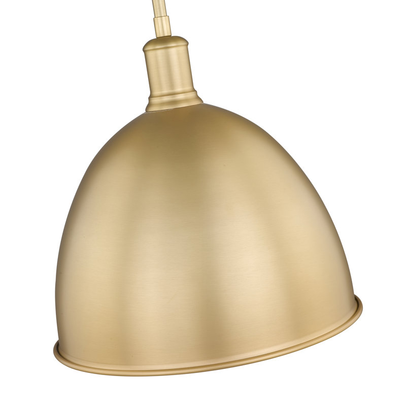 Waldon 1-Light Dimmable Single Pendant , 12.5" H x 12.5" W, Classic Brass